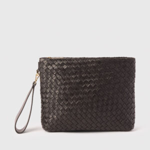 Black Avah Woven Zip Clutch Black Avah Woven Zip Clutch