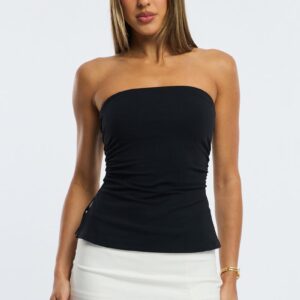 Black Bandeau Top Side Split