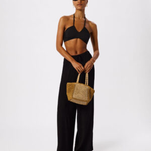 Black Beach Tie Front Trouser