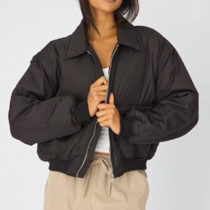 Black Bomber Jacket Collared