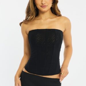 Black Corset Top Sleeveless