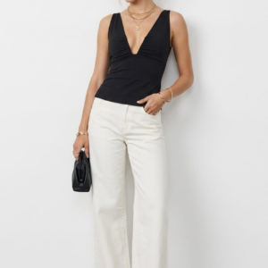 Ally Fashion Black Deep Ruched Halter Neck Top