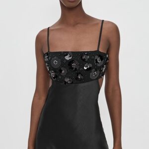 Bailey Rose Black Embellished Mini Dress Black Embellished Mini Dress