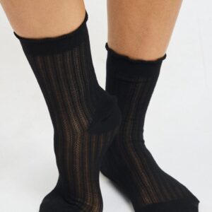 Ally Fashion Black Frill Edge Socks Black Frill Edge Socks