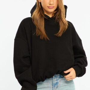 Black Graphic Hoodie Sweater Long Sleeve