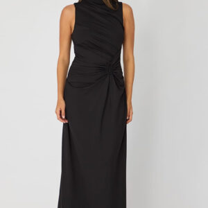Ally Fashion Black High Neck Ruched Detail Bodycon Dress Black High Neck Ruched Detail Bodycon Dress