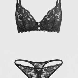 Ally Fashion Black Lace Lingerie Set Black Lace Lingerie Set