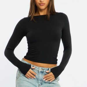 Ally Fashion Black Long Sleeve Supersoft Top
