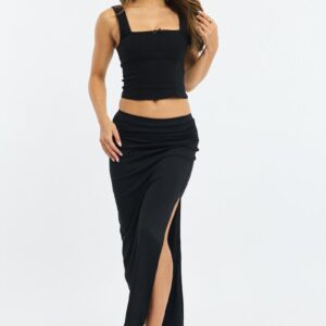 Ally Fashion Black Maxi Skirt Elasticated Waist Bodycon Supersoft Black Maxi Skirt Elasticated Waist Bodycon Supersoft