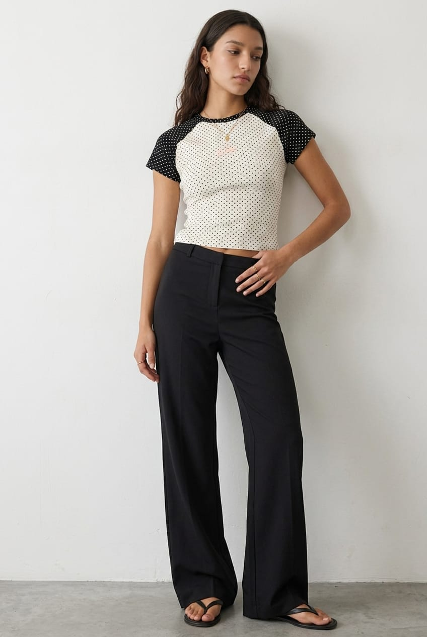Ally Fashion Black Mid Rise Tailored Ponte Pants