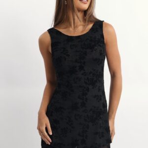 Black Mini Dress Burn Out