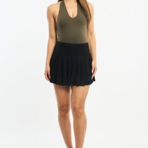 Ally Fashion Black Mini Skort Skirt Elasticated Waist Shorts Lined Black Mini Skort Skirt Elasticated Waist Shorts Lined