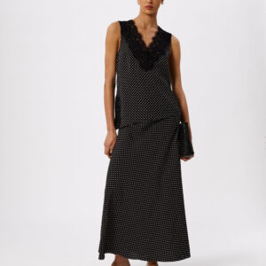 Black Mini Spot Fit and Flare Skirt Black Mini Spot Fit and Flare Skirt