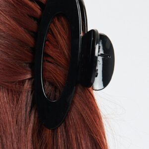 Black Oval Hair Claw Clip