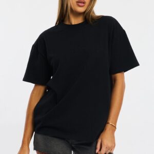 Ally Fashion Black Oversized Short Sleeve T-shirt Black Oversized Short Sleeve T-shirt