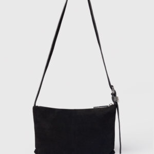 Black Ring Detail Suede Bag