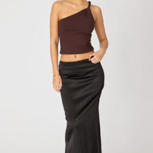 Ally Fashion Black Satin Midaxi Skirt Elastic Waist Bias Cut Lined Black Satin Midaxi Skirt Elastic Waist Bias Cut Lined