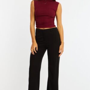 Black Straight Leg Pants Ponte