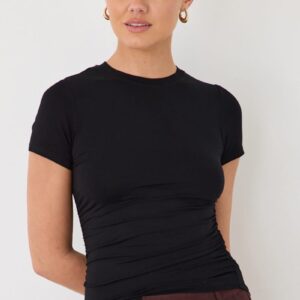 Ally Fashion Black T-shirt Short Sleeve Crew Neck Modal Black T-shirt Short Sleeve Crew Neck Modal