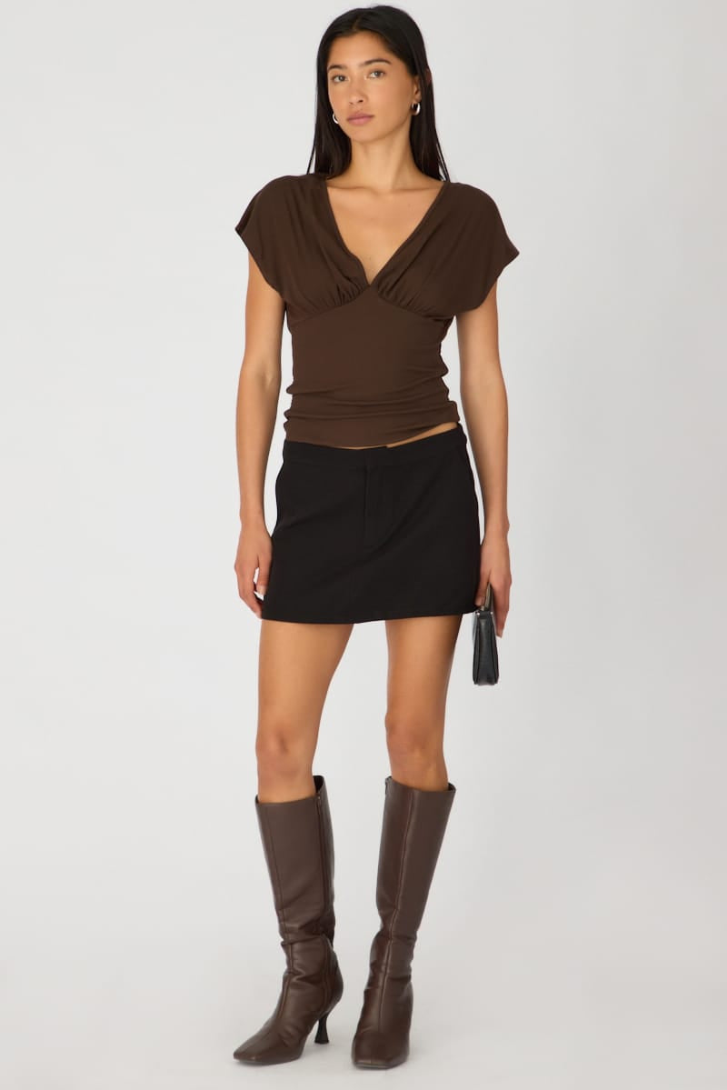 Ally Fashion Black Tailored Mini Skirt Mid Rise