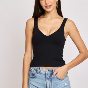 Black Tank Top V-neck Supersoft