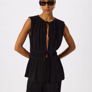 Black Tie Front Beach Top