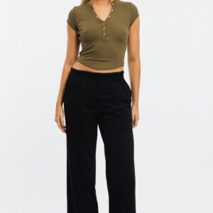 Black Track Pants Wide Leg