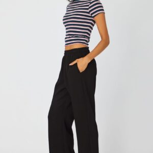 Ally Fashion Black Track Pants Wide Leg