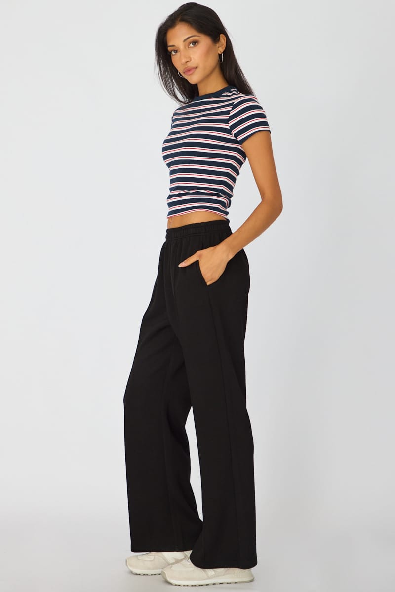 Ally Fashion Black Track Pants Wide Leg