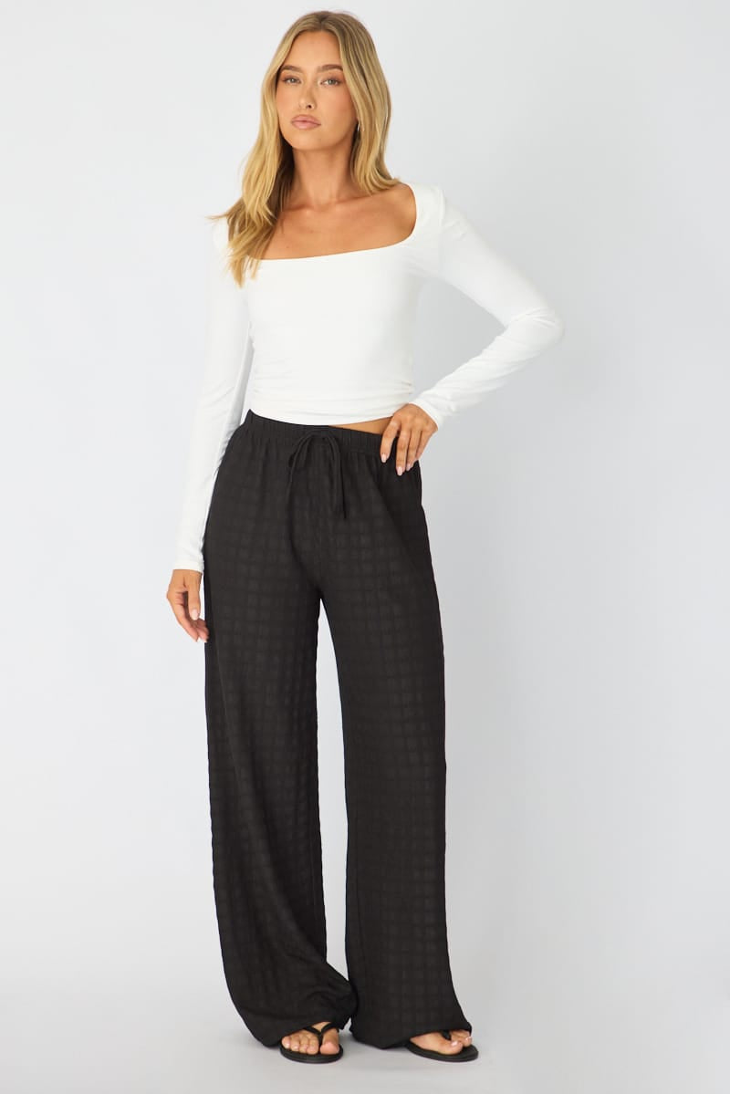 Ally Fashion Black Wide Leg Pant Elasticated Waist
