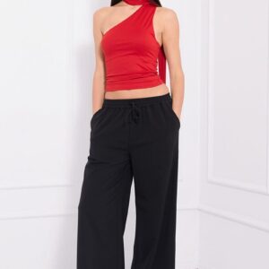 Black Wide Leg Pants Elasticated Waist
