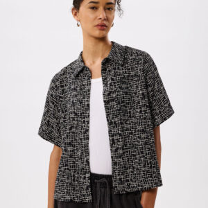 Black Woven Grid Shirt Black Woven Grid Shirt