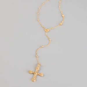 Blessed And Booked Cross Lariat Necklace
