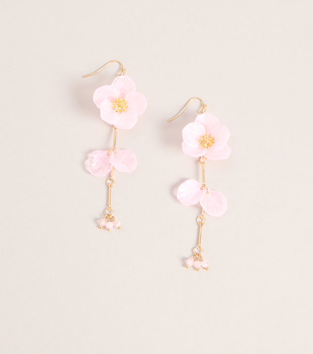Windsor Bloom Drop Floral Linear Earrings
