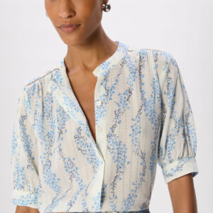 Blue Ditsy Stem Textured Shirt