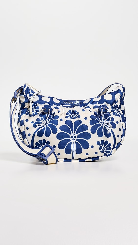 FARM Rio Blue Flower Crescent Bag