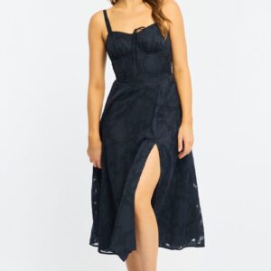 Blue Midi Dress Burn Out
