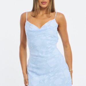 Ally Fashion Blue Mini Dress Burnout Bias Blue Mini Dress Burnout Bias