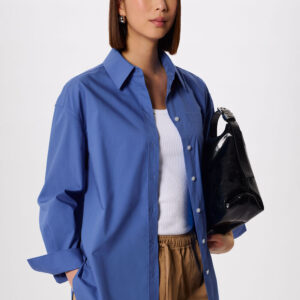 Blue Oversized Cotton Poplin Shirt