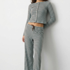 Ally Fashion Blue Stripe Relaxed Lounge Pants