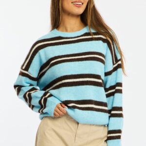 Ally Fashion Blue Stripe Lightweight Knit Jumper Blue Stripe Stripe Knit Jumper Light Weight