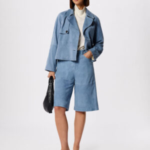 Blue Suede Longline Short