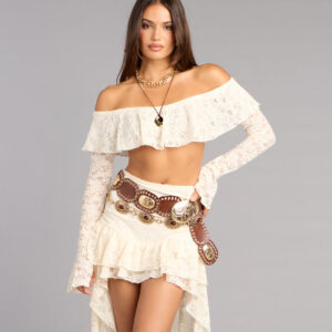 Windsor Boho Nights Lace Crop Top