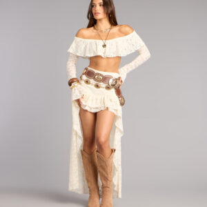 Windsor Boho Nights Lace High-Low Skirt