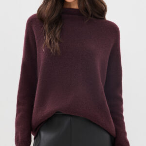 Vince Boiled Cashmere Funnel Neck Pullover