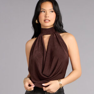 Windsor Bold Allure Cowl Neck Open Back Top Bold Allure Cowl Neck Open Back Top