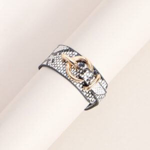 Bold Look Snake Print Faux Leather Bracelet Cuff