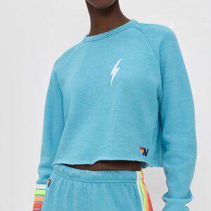 Bolt Rugby Stitch Cropped Crew Sweatshirt