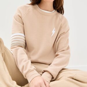Bolt Rugby Stitch Cropped Crew Sweatshirt