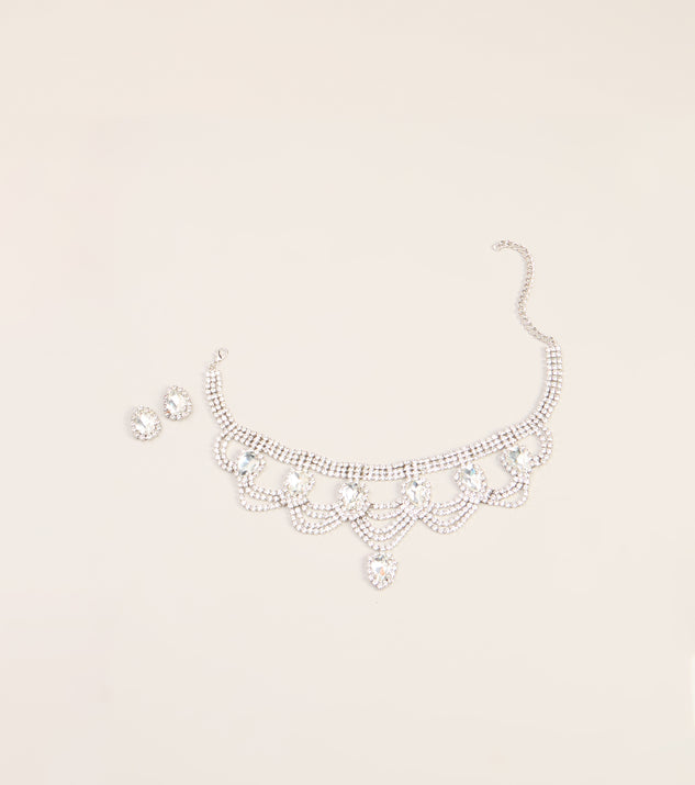 Windsor Booked to Dazzle Rhinestone Choker And Earrings